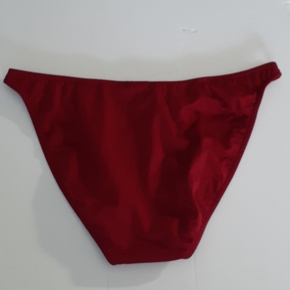Catriona Anika Swim African Gold Hoop Deep Red Burgundy Bandeau Bikini Set - Picture 9 of 10